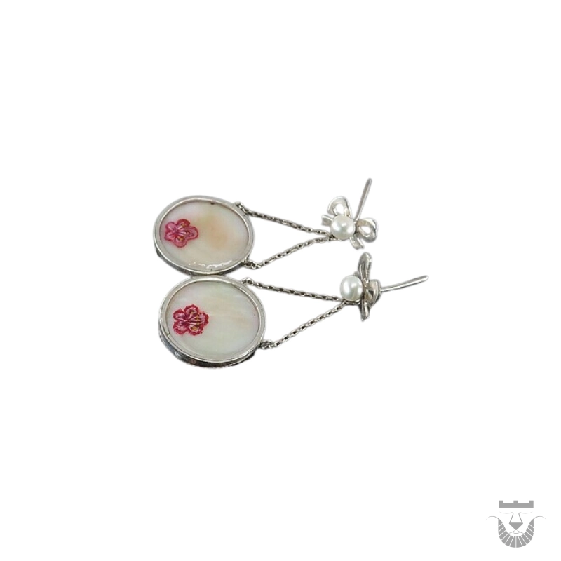 Vintage-Inspired Silver Pearl Persian Earrings