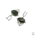 Handcrafted Silver Iranian Earrings featuring Labradorite gemstone