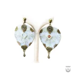 Handcrafted Baloch Leaf Earrings with Intricate Needlework