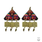 Unique Triangular Baloch Needlework Earrings - Image 2