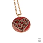 Persian Women's Necklace: Copper and Enamel Heart Design