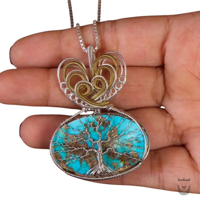 Persian Handcrafted Necklace: Stunning Turquoise
