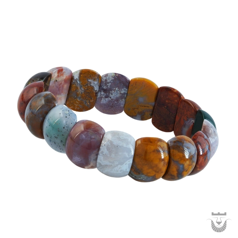 Exquisite Persian Stone Bracelet: Agate Dendrite