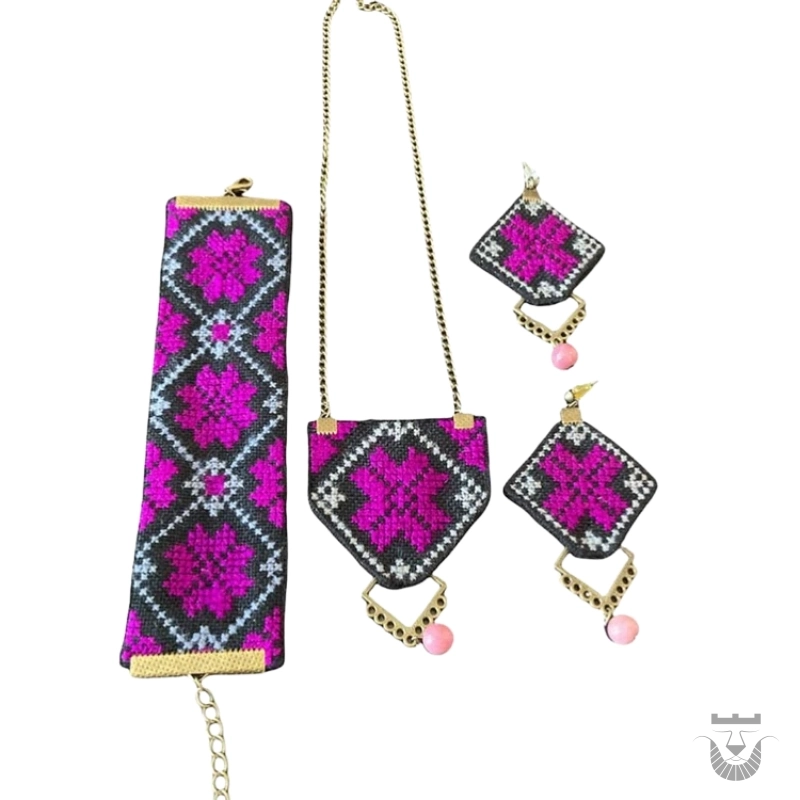 Women's Violet Baloch Needlework Persian Jewelry Set