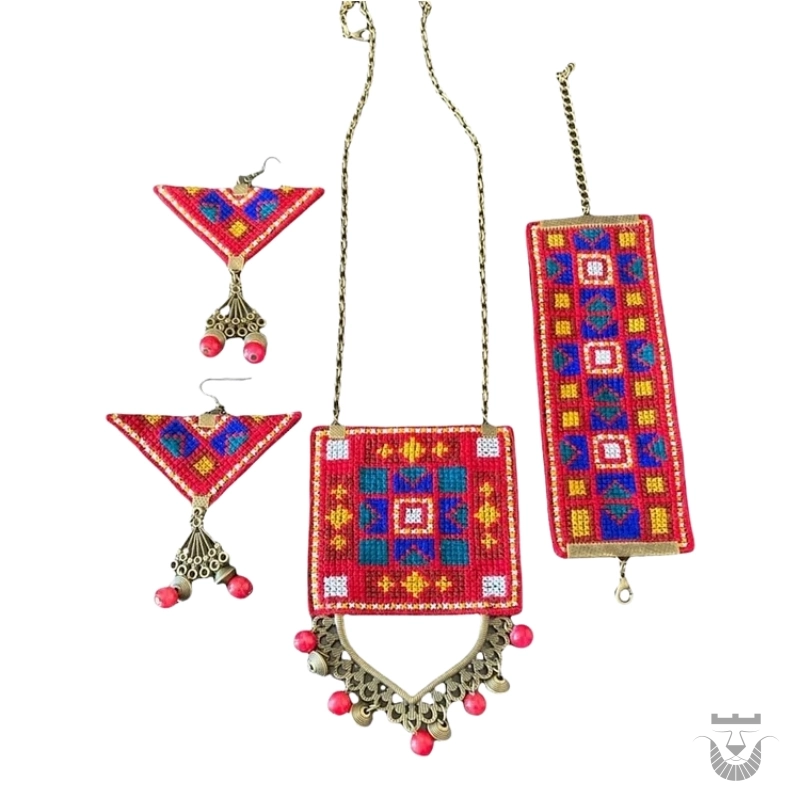 Elegant Baloch Needlework Jewelry Set