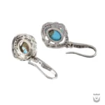 Elegant Nishaburi Turquoise Silver Persian Earrings
