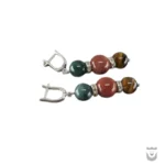 Unique Handmade Silver Persian Earrings with Gemstones