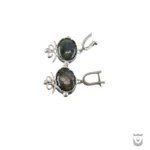 Handcrafted Silver Iranian Earrings featuring Labradorite gemstone
