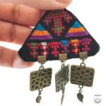 Unique Triangular Baloch Needlework Earrings