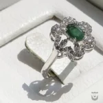 Beautiful Persian Silver Ring with Emerald Stone