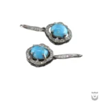 Elegant Nishaburi Turquoise Silver Persian Earrings