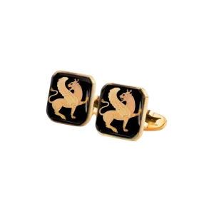 Persian Cufflinks: Square Winged Lion