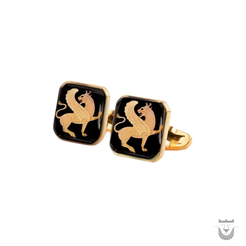 Persian Cufflinks: Square Winged Lion