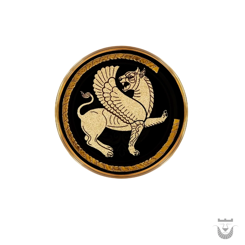 Persian Chest Pin: Winged Lion Design