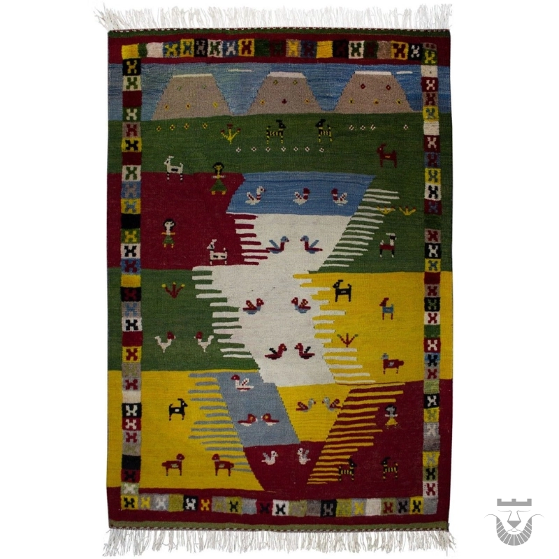 Warm Persian Authentic Kilim Gabbeh Rug