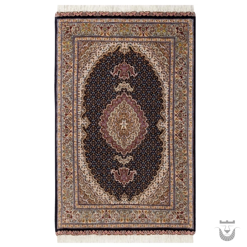 Persian Handmade Carpet Fish Motif from Tabriz