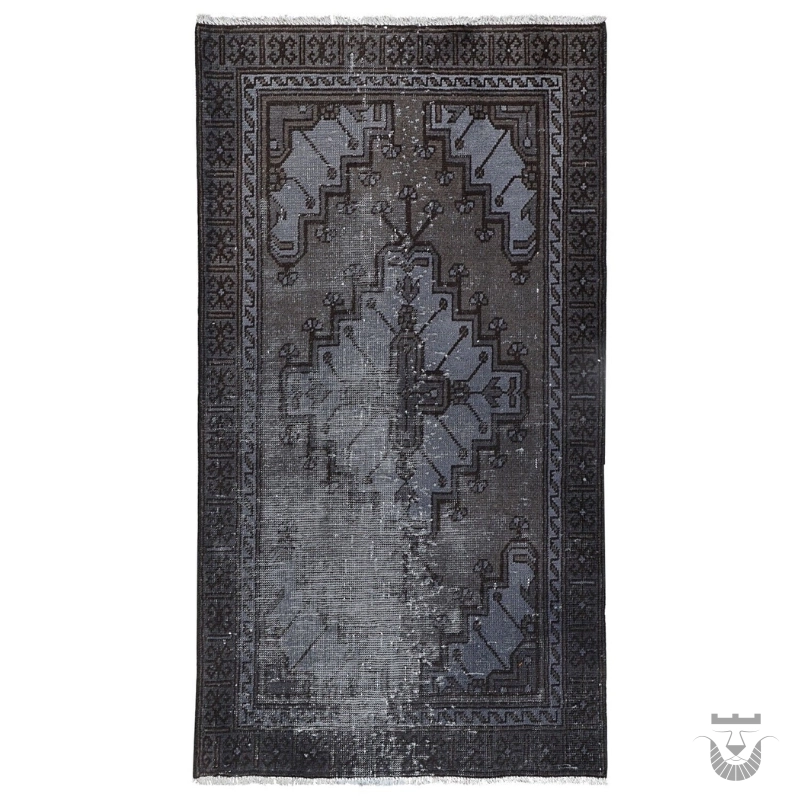 Authentic Grey Dyed Vintage Persian Carpet