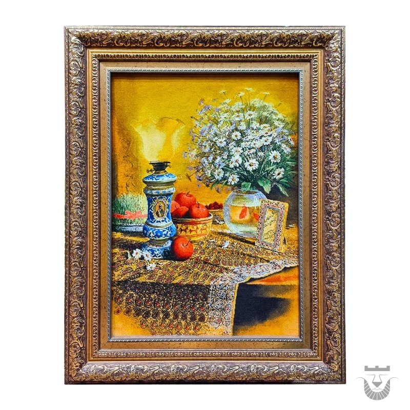 A Timeless Masterpiece: Silk Haft Sin Persian Tapestry