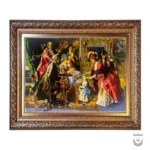 High-Quality Silk Persian Tapestry with Mahr-e Madar Motif