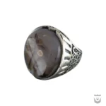 Exquisite Persian Handmade Men's Silver Ring with Dendritic Agate