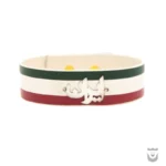 Persian Leather and Silver Bracelet with Inscription "Iran"