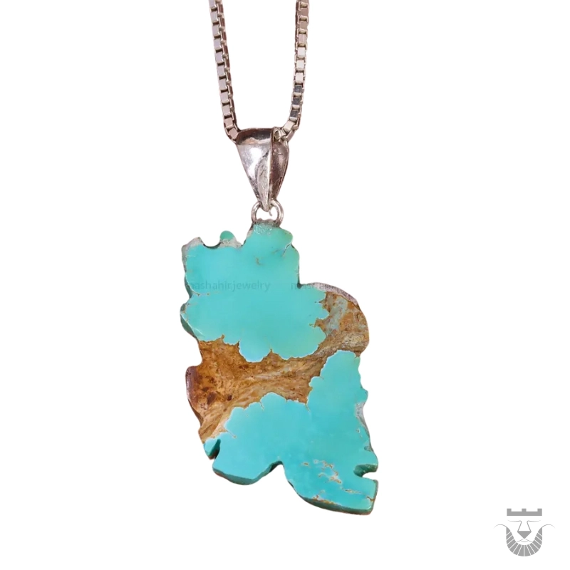 Iranian Map Inspired Turquoise Necklace