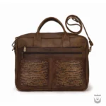 Exquisite Persian Leather Briefcase: Calligraphy Design