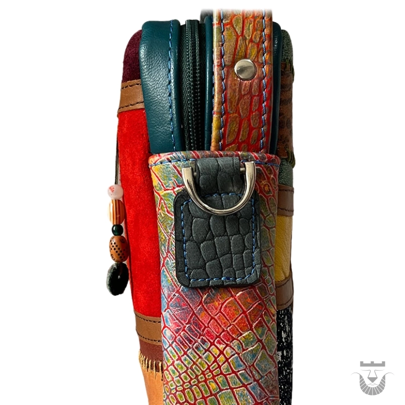 Handmade Leather Persian Patchwork Shoulder Bag