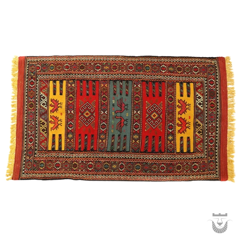 Handwoven Kurdish Kilim Rug from Khorasan