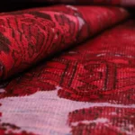 Red Dyed Vintage Handwoven Iranian Carpet