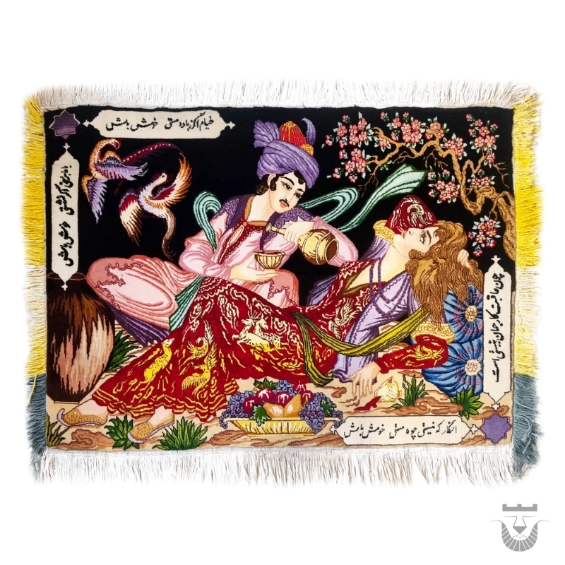Authentic Tabriz Silk Rug with Layla and Majnun Motif