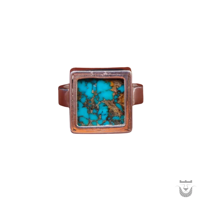 Elegant Persian Turquoise Ring in Sterling Silver