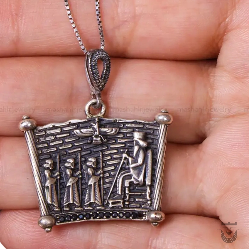 Persian Silver Pendant with Achaemenid Design