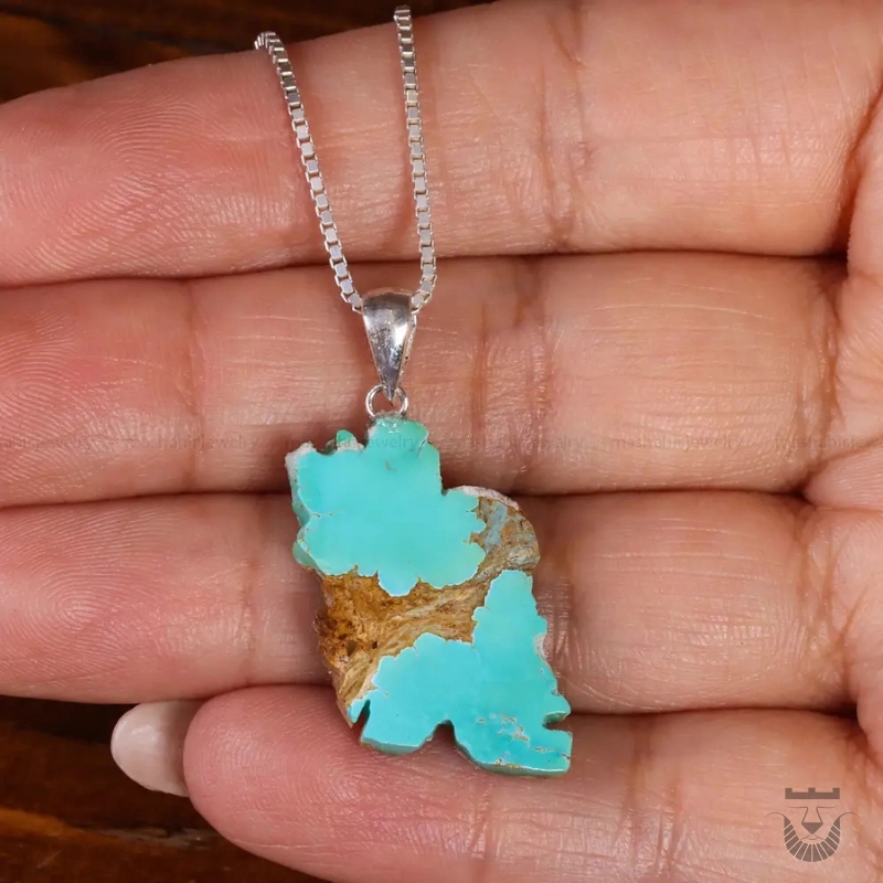 Iranian Map Inspired Turquoise Necklace