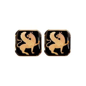 Persian Cufflinks: Square Winged Lion