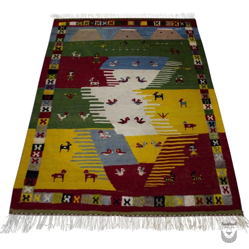 Warm Persian Authentic Kilim Gabbeh Rug