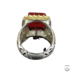 Stunning Handmade Silver Persian Ring: Red Yemeni Agate - Image 3