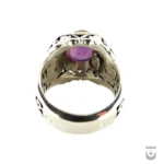 Luxurious Persian Handmade Ring: Yemeni Light Purple Agate Silver