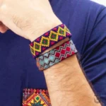 Persian Embroidered Bracelet with Floral Pattern