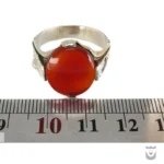 Persian Silver Ring: Garnet, Yemeni Agate with Najaf Design