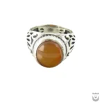 Men's Orange Yemeni Agate Persian Silver Ring