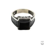 Persian Black Agate Silver Ring