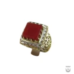 Stunning Handmade Silver Persian Ring: Red Yemeni Agate