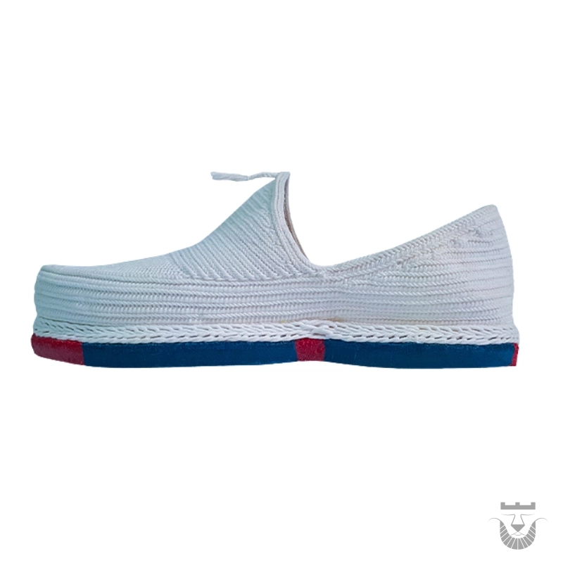 Authentic Persian White Giveh with Blue Sole
