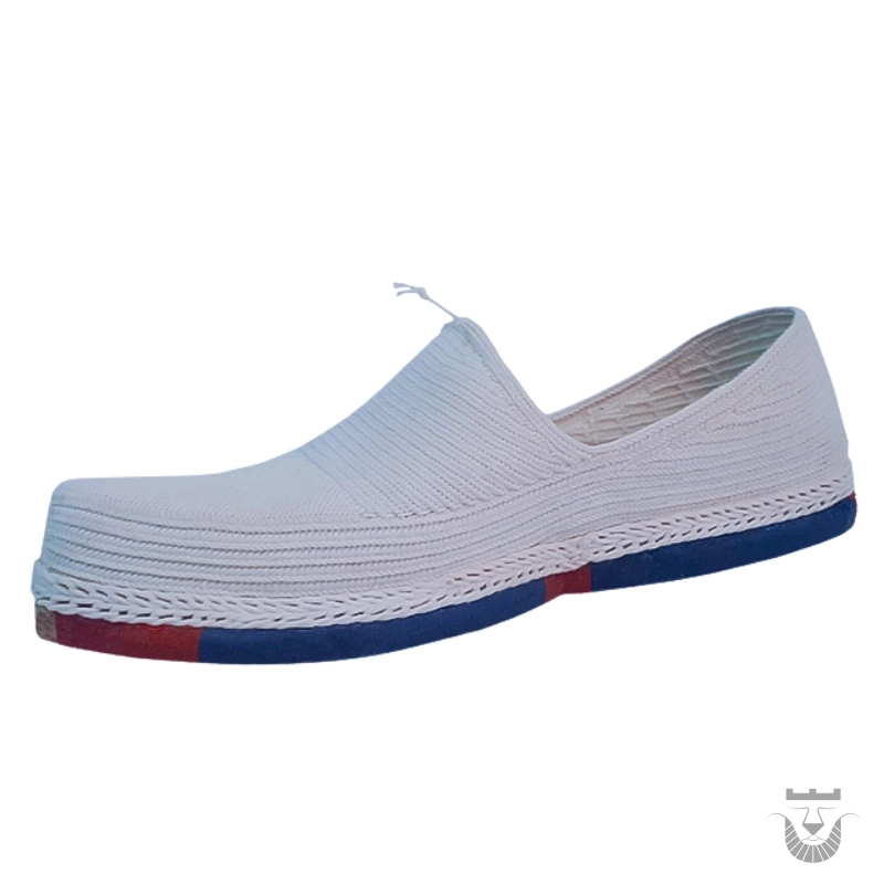 Authentic Persian White Giveh with Blue Sole