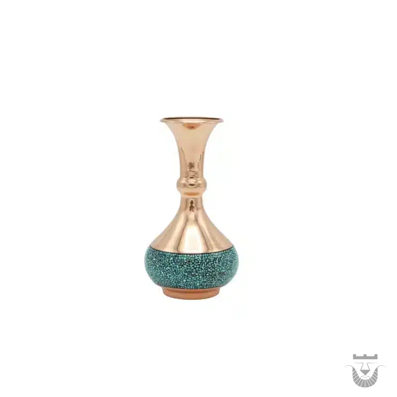 Handcrafted Isfahan Copper Turquoise Vase | Unique Gift