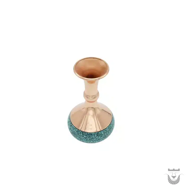 Handcrafted Isfahan Copper Turquoise Vase | Unique Gift