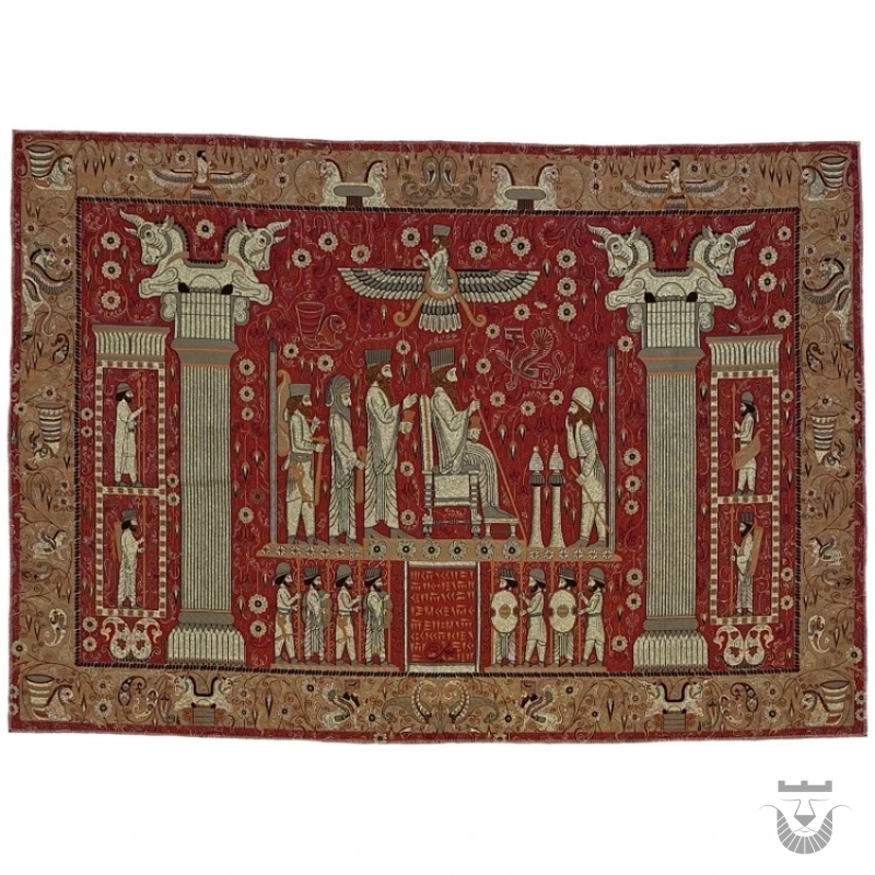 Silk Persian Termeh Tapestry Achaemenid Design