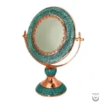 Stunning Persian Mirror A Round Turquoise Inlay Masterpiece