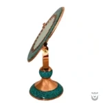 Stunning Persian Mirror A Round Turquoise Inlay Masterpiece
